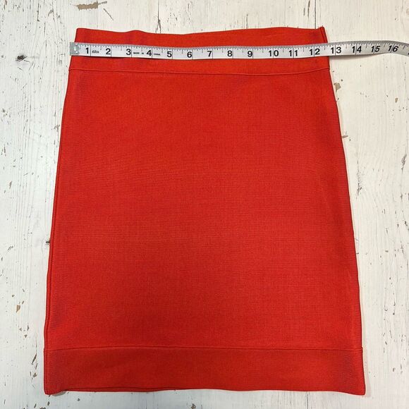BCBG MaxAzria Skirt S Orange Bodycon Bandage Mini Womens 202A - Picture 3 of 4